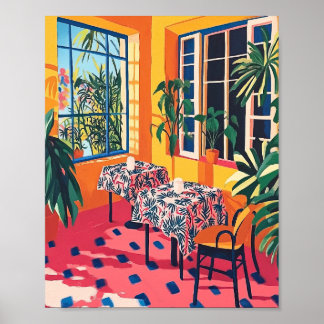 Póster Zona De Comedor Elegante Interior Poster Pared Art