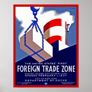 Póster Zona de comercio exterior