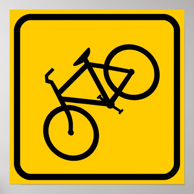 Póster Zona de paso de bicicletas (Frente)