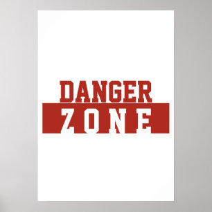 Póster Zona de Peligro / Minimalista Moderno Plano Rojo B