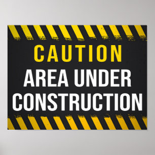 Póster Zona De Precaución En Construcción