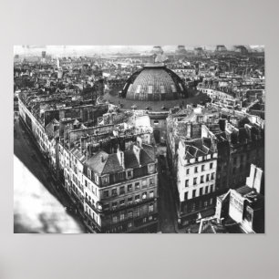 Póster Zona del mercado de cereales, París, antes de 1887