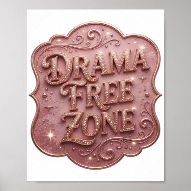 Póster Zona Dorada Sin DRAMA Elegante (Frente)