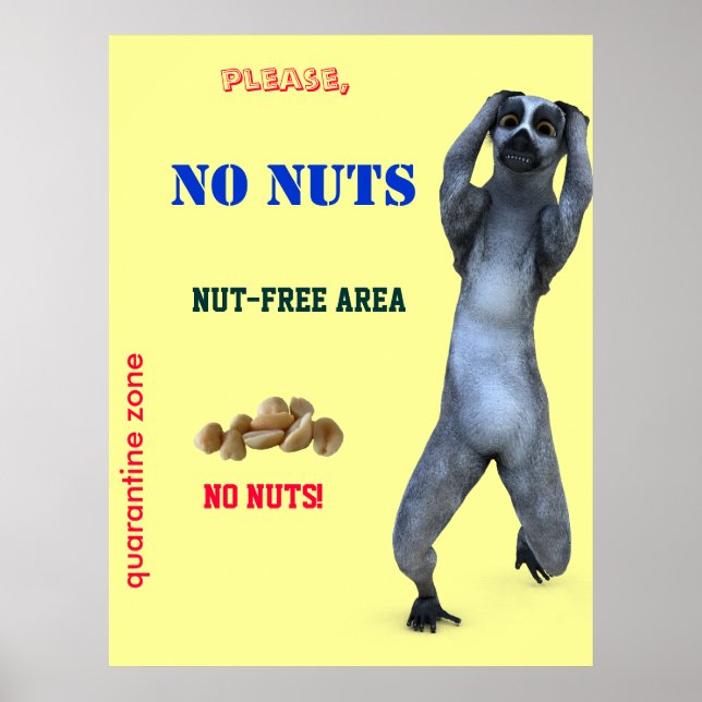 Póster Zona libre de nueces (Frente)