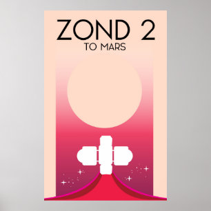 Póster Zond 2 Space Art.