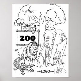 Póster Zoo Art Colocó Art Zoo Cumpleaños Activi