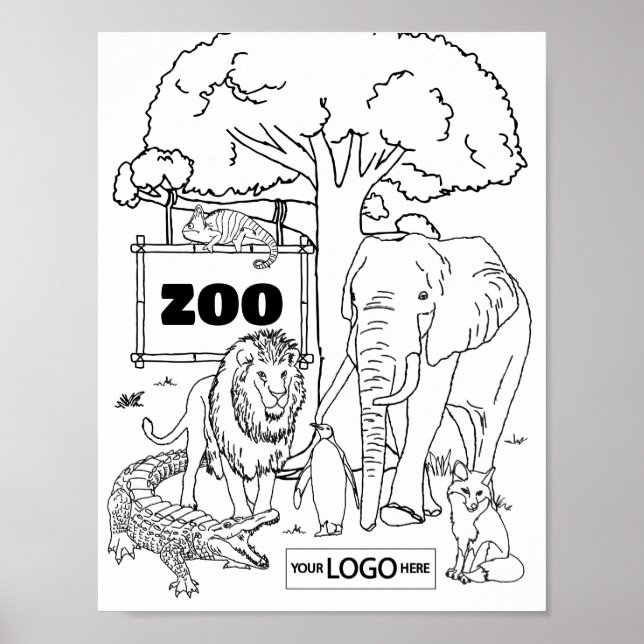Póster Zoo Art Colocó Art Zoo Cumpleaños Activi (Frente)