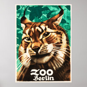 Póster ZOO BERLIN Alemania Jardín Zoológico 1930 Viaje
