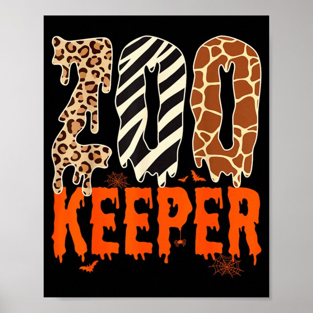 Póster Zookeeper Funny Halloween Costume Zoo Keeper Anima (Frente)