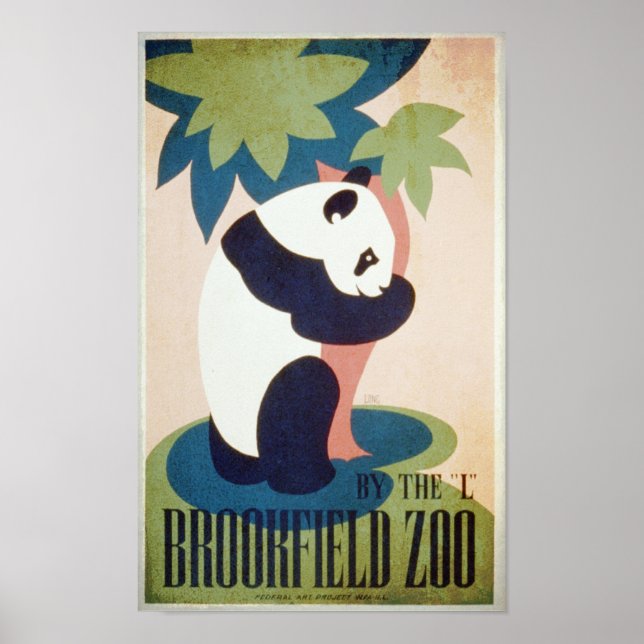 Póster Zoológico de Brookfield-Panda (Frente)