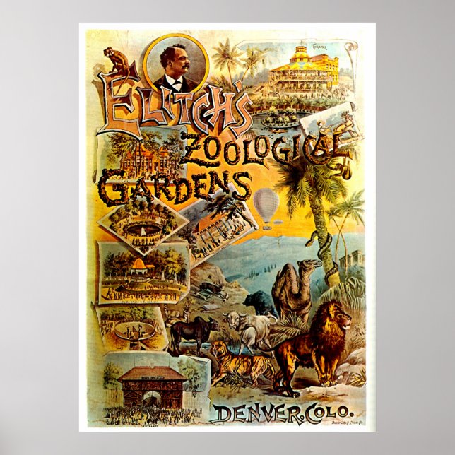Póster Zoológico de Elitch - Imprimir (Frente)