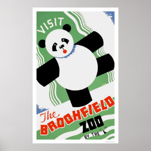 Póster Zoológico Panda Brookfield 1938