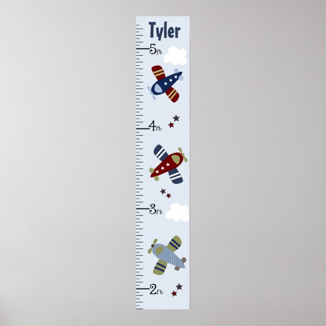 Póster Zoom Airplanes Growth Chart Keep at 8x44! (Frente)