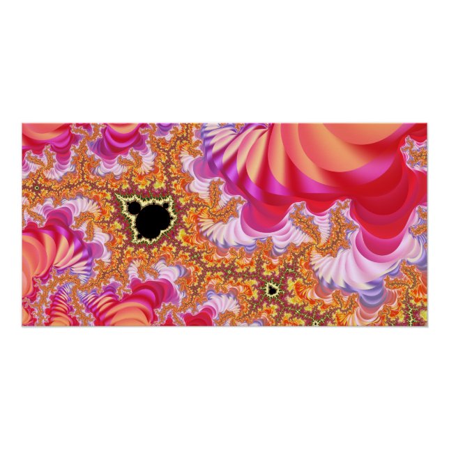 Póster Zoom de fractal rosa melocotón (Anverso)