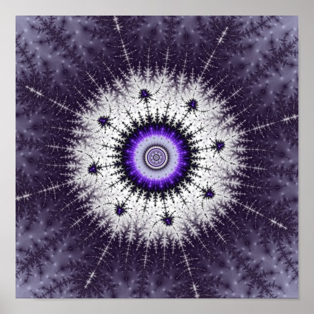 Póster Zoom de Mandelbrot Púrpura (Frente)