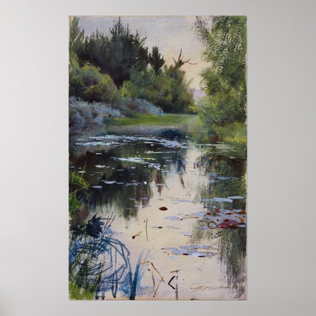 Póster Zorn - Estudio paisajístico de Mora 1886 (Frente)