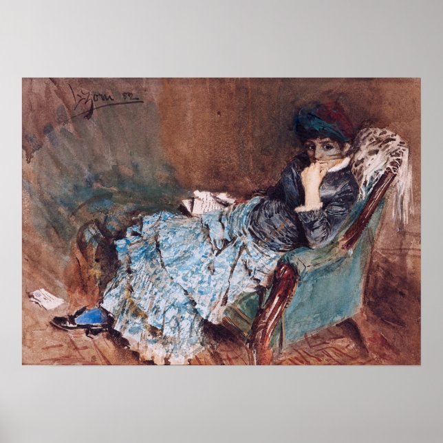 Póster Zorn - La Carta, 1882 (Frente)