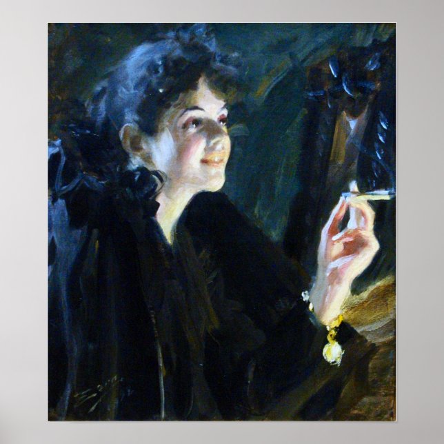 Póster Zorn - La chica, cigarrillo 1892 (Frente)