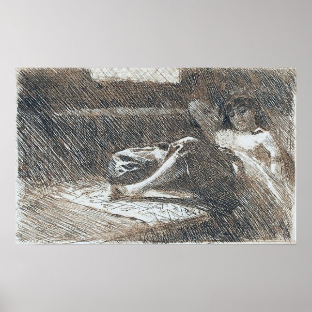 Póster Zorn - Odalisca durmiendo 1886 (Frente)