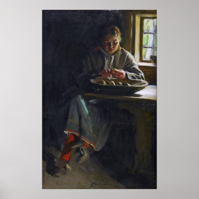 Póster Zorn - Pelando Patatas (Frente)
