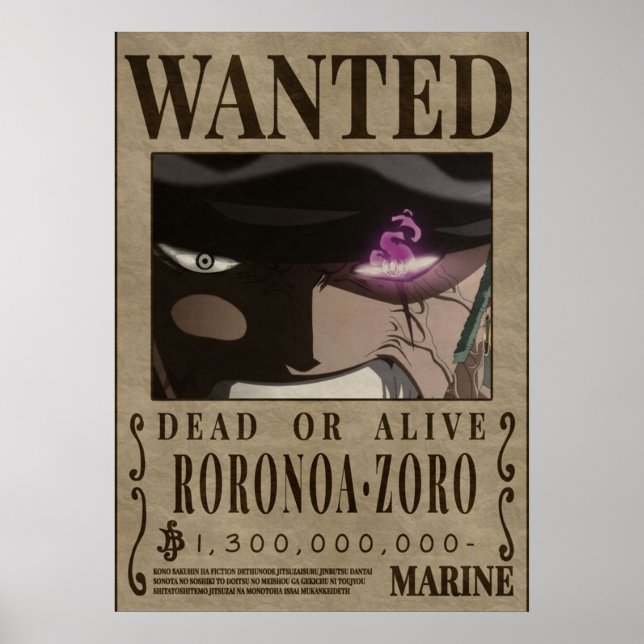 Póster Zoro Third Wanted (Frente)