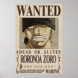 Póster zoro wanted