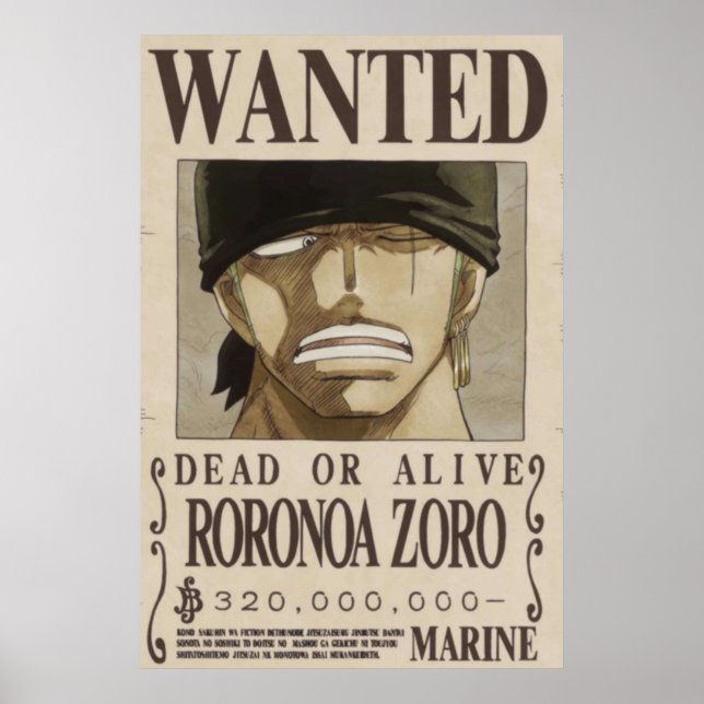 Póster zoro wanted (Frente)