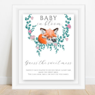 Póster Zorrito bebé durmiendo - adivina el dulce desorden