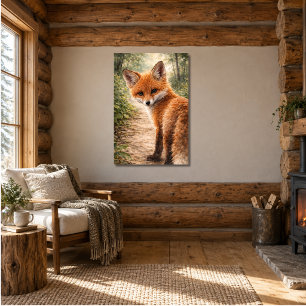 Póster Zorrito Rojo Animal del Bosque