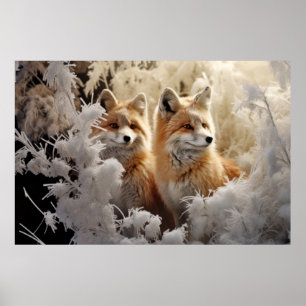 Póster Zorro Animal Wildlife Wilderness Colorful Wall Art