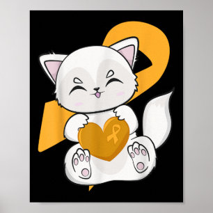 Póster Zorro Ártico Adorable Con Cinta Naranja Para LA