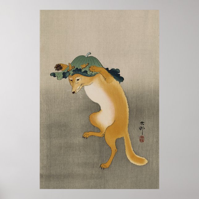 Póster Zorro bailarín de Ohara Koson (Frente)