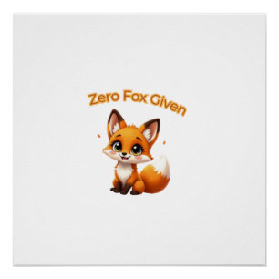 Póster Zorro de dibujos animados lindo – Estilo Kawaii ad