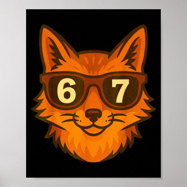 Póster Zorro Divertido Singles 67 Seis Siete Meme  (Frente)
