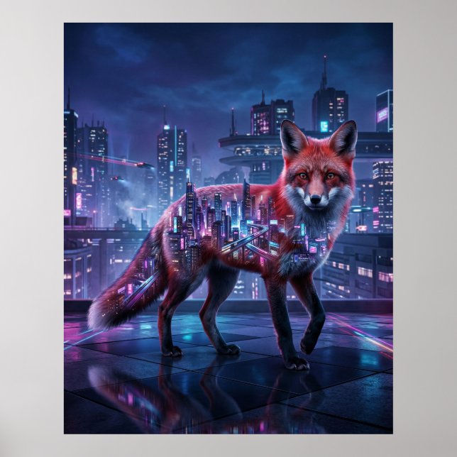 Póster Zorro Espejismo de Ciudad Neón (Frente)