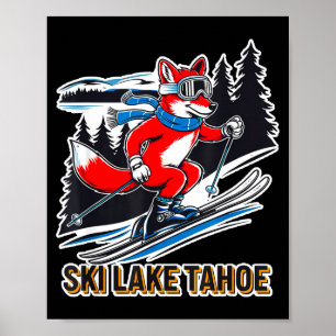Póster Zorro esquí aventura de esquí alpino lago tahoe