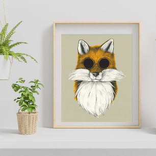 Póster Zorro Hipster