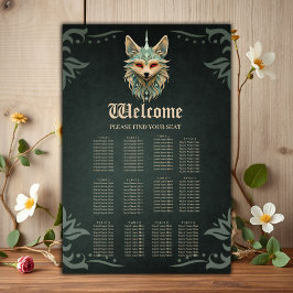 Póster Zorro místico con ojos rojos perforantes