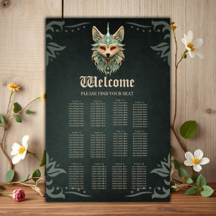 Póster Zorro místico con ojos rojos perforantes