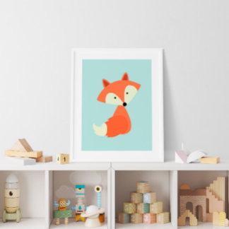 Póster Zorro Rojo Bebé Dulce