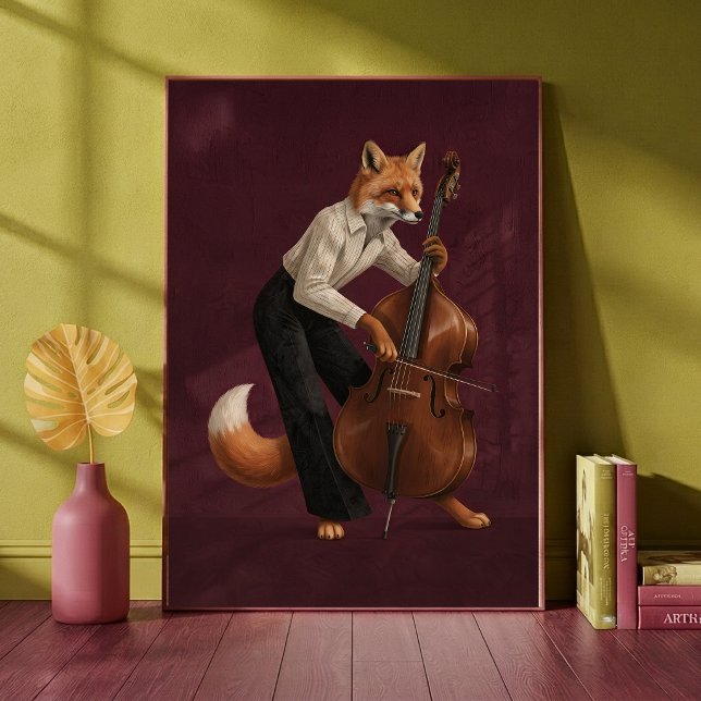 Póster Zorro Sofisticado Tocando Instrumento Musical Viol (Subido por el creador)