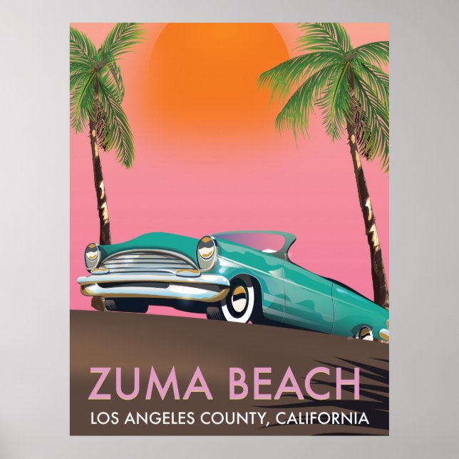 Póster Zuma Beach Los Angeles California (Frente)