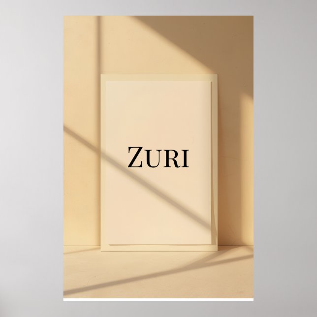 Póster Zuri Modern Name Wall Art – Minimalist Poster (Frente)