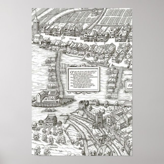 Póster Zúrich - 1576 Josua Murer, 1576 (Frente)