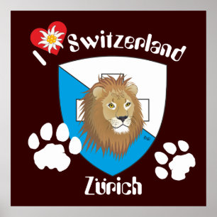 Póster Zürich Schweiz Suiza Poster