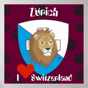 Póster Zürich Schweiz Suiza Poster