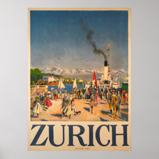 Póster Zurich Switzerland Vintage Poster