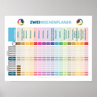 Póster Zwei Wochenplaner für Kinder im Wechselmodell
