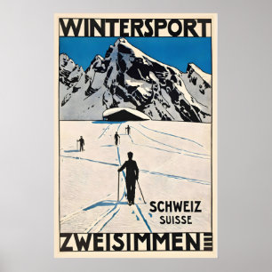 Póster Zweisimmen Oberland bernés Gstaad Suiza