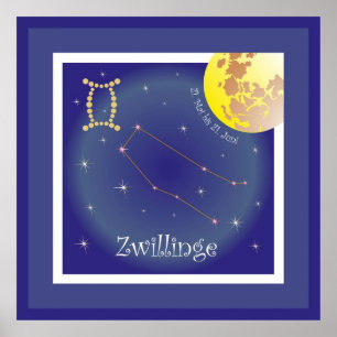 Póster Zwillinge 21 Mai bis 21. Poster Juni